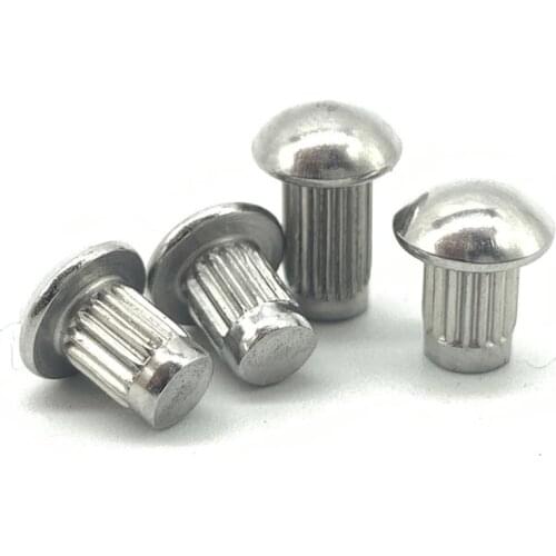 100Ps GB827 Aluminum Button Round Head Knurled Shank Solid Rivet for Label Name Plate M2 M2.5 M3 M4 Diameter 2-4mm length 3-10mm