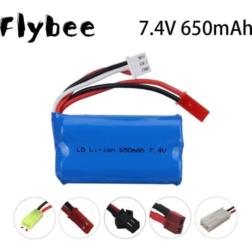 7.4V 650mAh 14500 Lipo battery For FT007 Remote control boat speedboat FX059 F1 Remote control aircraft Li-po 2s 7.4V 650mAh