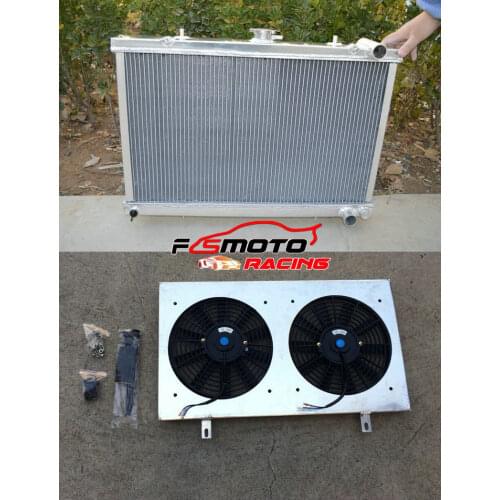 FOR Nissan Silvia 180SX Skyline S13 CA18 R32 GTE/GTS/GTR RB26DETT/RB20CET/RB25DE 1989-1994 Aluminium Radiator + Shroud FAN