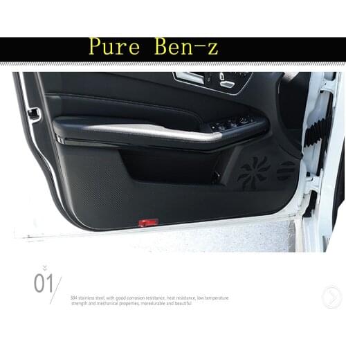 Car Auto Accessory Door Kick Pad Door Protection Mat For B-enz GLA C A B E GLK class Pu Leather competitive price 4Pcs Per Set