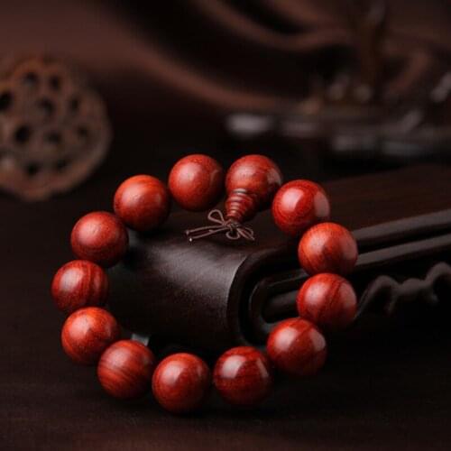 Technology of high density old material wholesale Bracelet lobular red sandalwood high oil grain Zambia Blood sandalwood beads