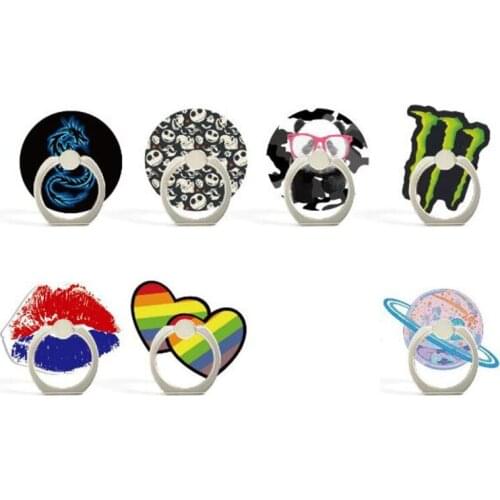 Cartoon Panda Lip Earth Phone Finger Ring Mobile Phone Stand Holder For iPhone Xiaomi Huawei Acrylic Phone Holder All Smartphone