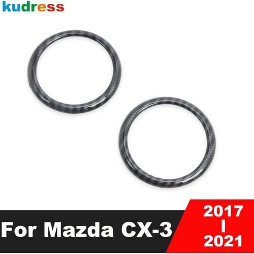 For Mazda CX-3 CX3 2017 2018 2019 Carbon Fiber Car Interior Dashboard Loudspeaker Audio Speaker Cover Trim Styling Accessories