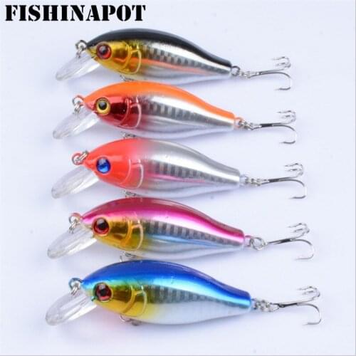FISHINAPOT 1PCS 75mm/11g High Qualitly Crankbait Swim Fish Fishing Lure Artificial Hard Crank Wobblers For Bass Sea Carp