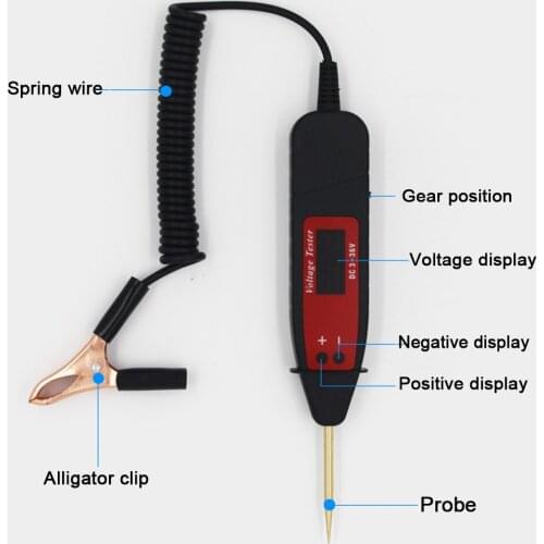 DC5-36V Car Truck Digital LCD Circuit Tester Car Circuit Line Test Pen Voltage Meter & Lamp Probe Diagnostic Tool