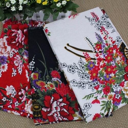 Big flowers floral printed cotton and linen cloth fabric for cushions tablecloth curtain handwork home decor dress tissue sewing