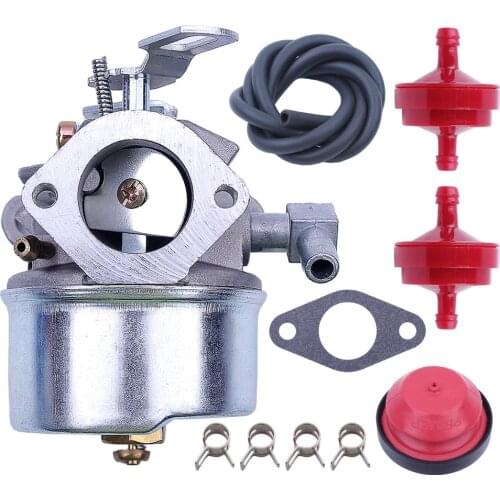 Carburetor For Tecumseh 640298 Kit w Fuel Filter Line For Oregon 50-666 OHSK70 OH195SA Engines 5.5hp 7hp Models Snow Blowers