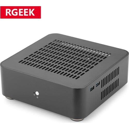 RGEEK L60S All Aluminum Chassis Small Desktop Computer Case PSU HTPC Mini itx pc with Power Supply