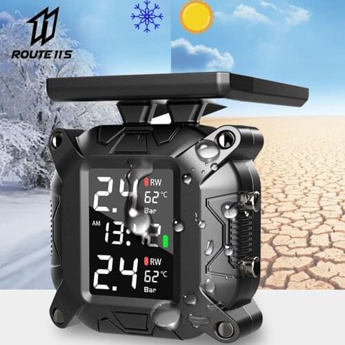 NEW Motorcycle Tire Pressure Monitor Solar Wireless External Locomotive Racing Detector Is Waterproof Dustproof High Precision
