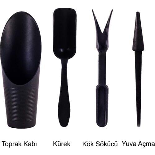 MF Botanical Cactus Planting Set Sukulent Care Set 4 Piece Earth Container Shovel Stem Remover Seat Opening