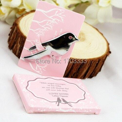 Wholesale Wedding Favor 100pcs/lot Love Birds Letter Opener Souvenirs for Wedding Party free shipping