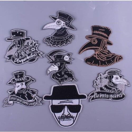 Plague Doctor Patches For Clothing Movie Iron On Patches On Clothes Breaking Bad Patches For Clothes Applique Embroidery Patch