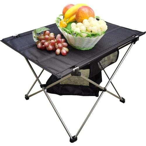Portable Outdoor Folding Table with Oxford Cloth Bag and Net Bag Aluminum Alloy Table