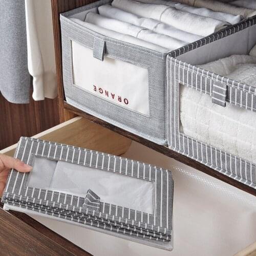 Foldable Fabric Storage Box Clothes Socks Toy Snacks Sundries Organizer Wardrobe Cabinet Boxes Cosmetics Household Car Trunk