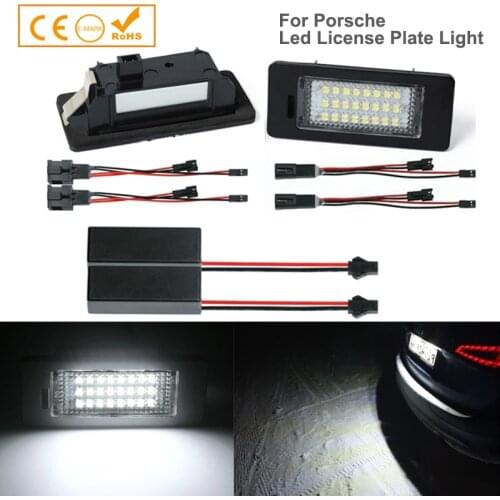 2Pcs Canbus Error Free Led Number License Plate Lights Lamp For Porsche Panamera For VW Passat Polo Golf Caddy Sharan Tiguan