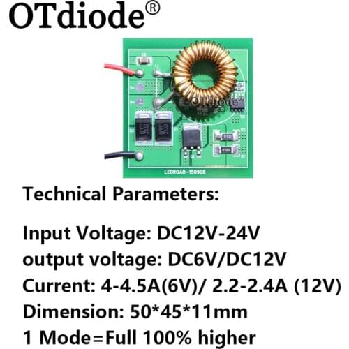Cree XHP70 XHP70.2 Led Driver One Mode Output DC 6V/12V Input DC12-24V 4.5-4.8A Lighting Transformers can use for Car/Motorcycle