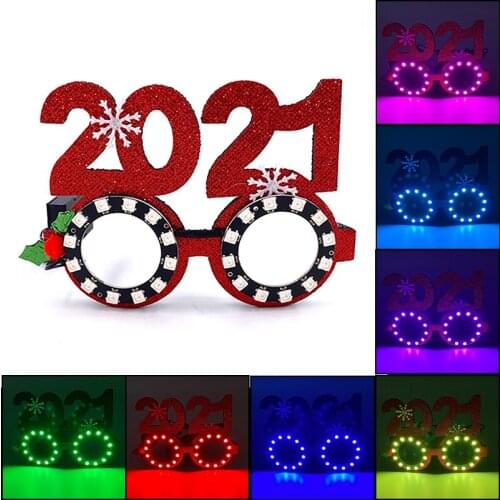 Luminous Christmas Glasses Festive Party Supplies Holiday Lighting Decoration Neon Light Eyewear For Christmas New Year
