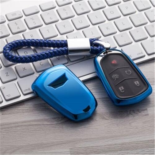 TPU Car Key Cover with PU Leather Car Key Holder For Cadillac ATS ATS-L CT6 CTS DTS XT5 ESV XLS SRX STS XTS ELR Car Accessories