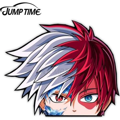 JumpTime 13 x 11.2cm Shoto Peek Peeking Peekers Window Vinyl Car Bumper Anime Stickers Academia Waterproof Creative Decoration