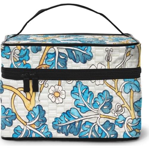 Womens Travel Organization Beauty Cosmetic Make up Storage Lady Wash Bags Art Nouveau Flower Handbag Pouch