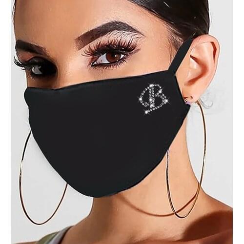 Adult Mouth Cover Women Fashion Fabric Masque Cotton Bling Masks Us Cubrebocas Washable Mouth Cap Маски Halloween Cospaly