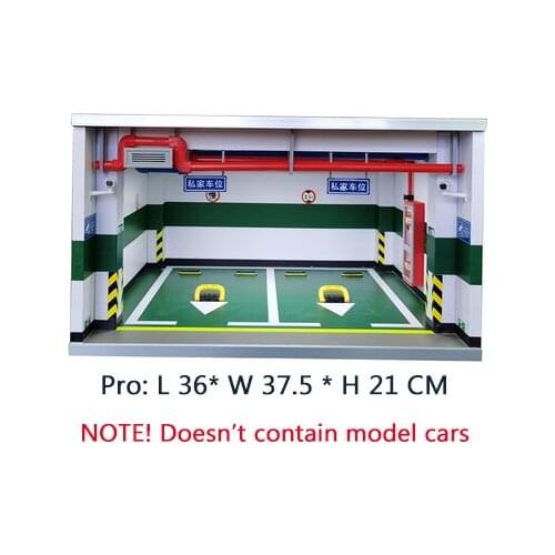 1:18 Alloy Model Car Simulation Underground Garage (For 2 model cars) Parking Lot Space Scene Display
