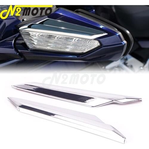 1 Pair Motorcycle ABS Chrome Rearview Mirror Accent Side Mirror Trim Covers Decorative for Honda Gold Wing GL1800 2018-2020