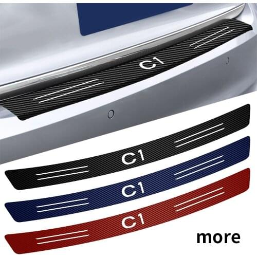 1PCS Car Trunk Guard Plate Car Sticker 3D Carbon Fiber Sticker Decals For citroen C1 C3 C4 C4L C5 C6 VTS C-ELYSEE styling