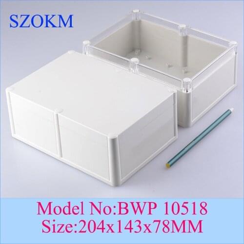 10 pcs/lot abs enclosure plastic box enclosure electronic enclosure box diy waterproof enclosure 204x143x78mm