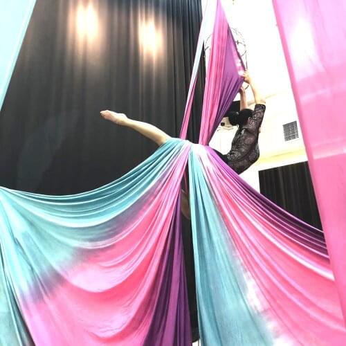 100%Nylon 13Yards/12m Flying Aerial Silks Set for home Yoga Ombre Sling Straps Antigravity aerial Yoga Swing