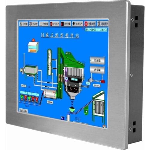 Hot sale wall mount 12.1 inch LCD fanless mini pc with touch screen industrial panel pc screen monitor