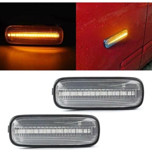 2Pcs Static Clear Car Front LED Side Marker Turn Signal Light Fit for Honda Civic Hatchback Sedan Ballade 1996 1997 1998 1999