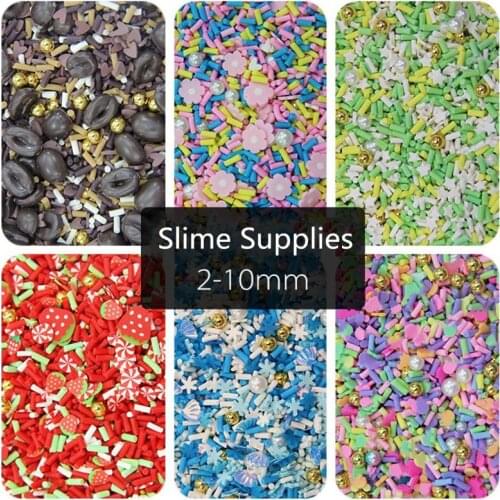 200Pcs Mixing flowers Slices Slime Additives Soft Slices for Nail Art Beauty Decor Slime Filler Supplies Charms Accessories Toys