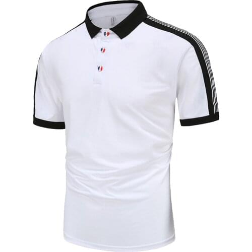 2021 Summer New Product Style Shoulder Seam Striped Button Decoration Polo Shirt Fashion Casual Business Mens Lapel Shirt M-3XL