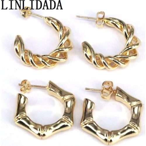 5Pairs 2021 Trendy Gold Color Geometric Twisted Earring Jewelry Wedding Party Gift