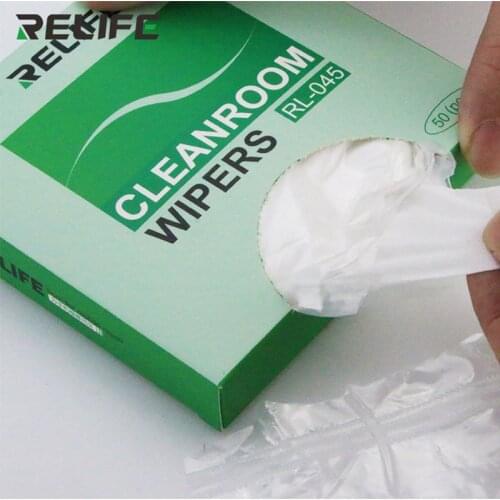 50Pcs RELIFE RL-045 Anti-Static Wipe Dust-Free Cloth For Mobile Phone LCD screen mirror Computer Cleaning ultra-fine dust cloth