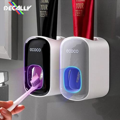 Home Bathroom Accessories Sets Automatic Toothpaste Squeezer ABS Easy Toothpaste Dispenser Wall Mount Stand for Toilet