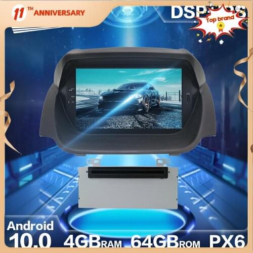 Aotsr PX6 Android 10.0 4+64G Car Radio GPS Navigation DSP For Ford Fiesta 2013 - 2016 HD Car Auto Stereo Multimedia DVD Player