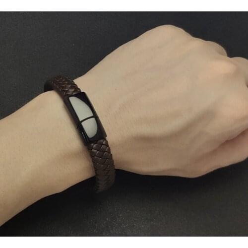 Genuine Leather Bracelet Fashion Male Bangles Simple Style