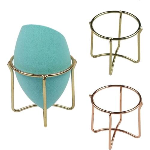 1pc Gold Makeup Beauty Egg Rack Sponge Holder Makeup Powder Puff Blender Storage Rack Sponge Drying Stand Holder