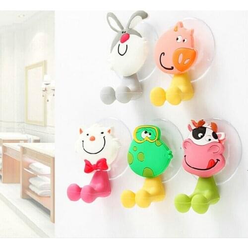 Animal Cartoon Style Suction Cup Toothbrush Holder Bathroom Accessories Sets Wall Suction Holder For Tooth Brush Toothbrushes
