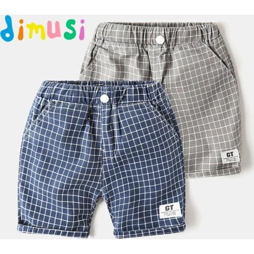 Dimusi summer boys Shorts Plaid printed cotton short pants Panties boy beach Shorts for boys BC218