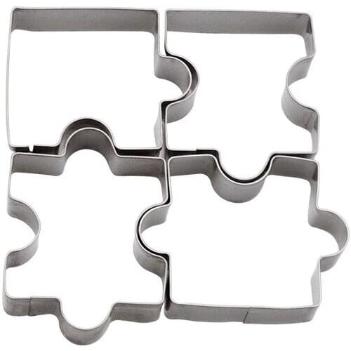 Stainless Steel Biscuit Mold DIY Cookie Printing Puzzle Model Mousse Ring Press Forming Kitchen Baking Utensils