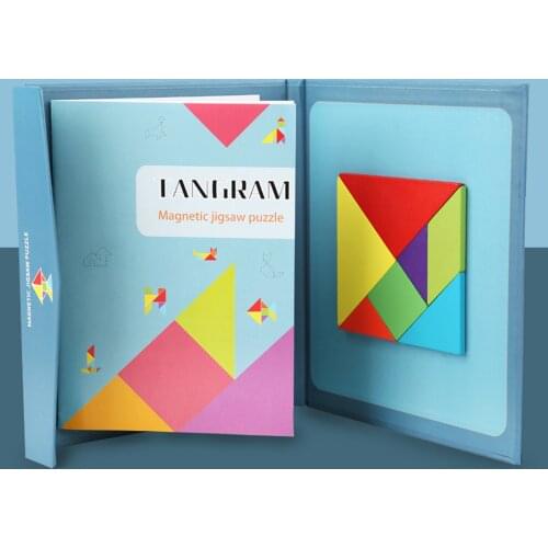 Travel Tangram Puzzle Magnetic Pattern Block Book Road Trip Game Jigsaw Shapes Games for Kid Adult Challenge IQ Educational Toys