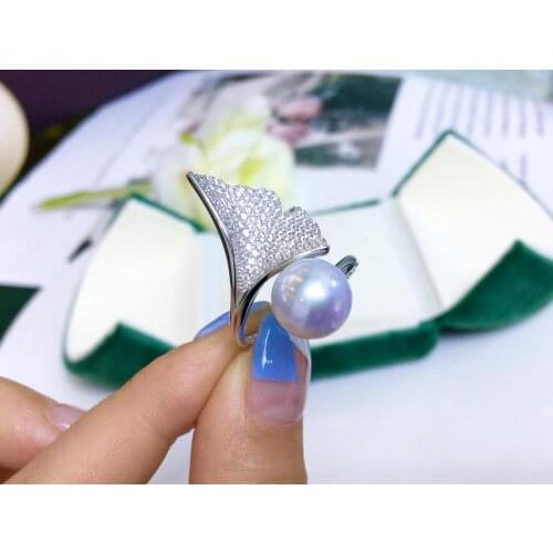 Bridal 925 Sterling Silver Adjustable Free Size Ring Settings Findings Mountings Parts for Pearl Corals Jade Crystal, 5pcs/lot