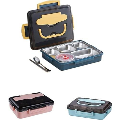 Lunch Box for Kids Stainless Steel Bento Box with Compartments Tableware Kitchen Food Storage Container