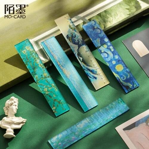 15cm Art Museum Vangoh Painting Acrylic Straight Ruler Sewing Ruler Kawaii School Accessories Cute Stationery Supplies Drawing