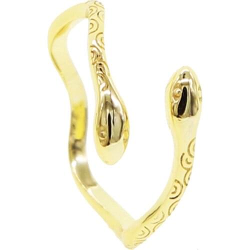 925 sterling silver fashoin Punk Snake Rings For Women Personality Opening Adjustable size Ring gold color Animal Jewelry