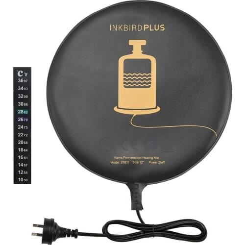 InkbirdPlus Homebrew Fermentation Heating Pad,12" MET Certified,25W Removable Warm Hydroponic Heat Mat for Beer Brew Wine Making