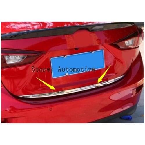 Rear Trunk Cover Tail Gate Trim For Mazda 3 Sedan Molding 2014-2017 Chrome Back Door Boot Garnish Tailgate Styling